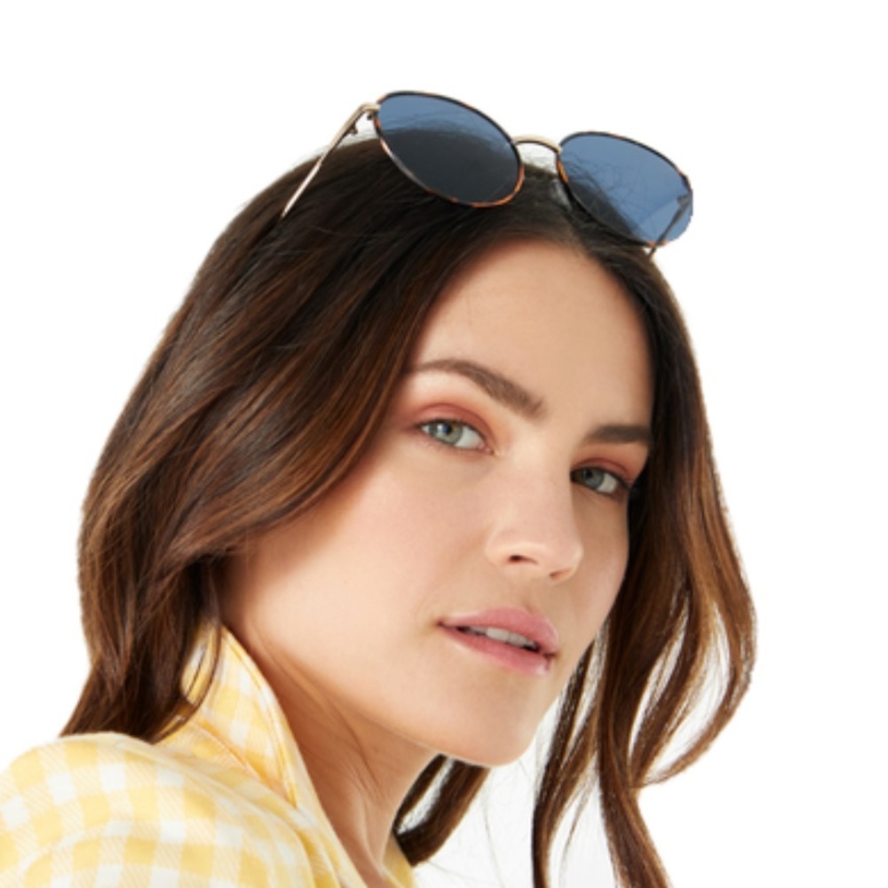 SUMMER & ROSE Harper Round Blue Aviator W/Black Rims - Picture 7 of 12